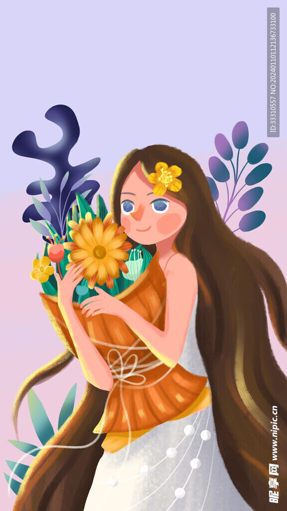 女儿节海报插画