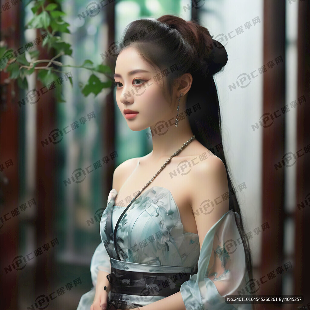美女 侧脸 侧身 全身