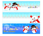 圣诞雪人展板背景素材