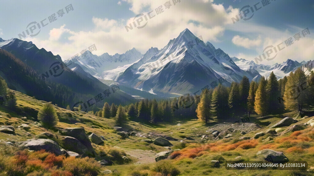 大场景高原山地风景 户外运动风