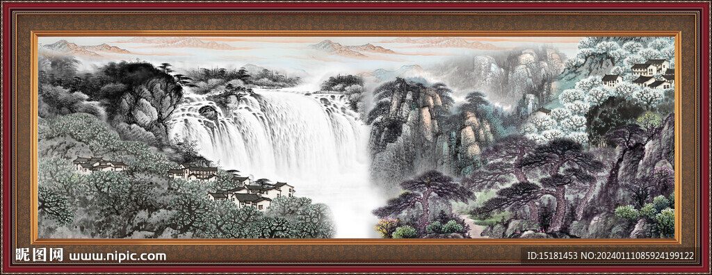 装饰山水画 