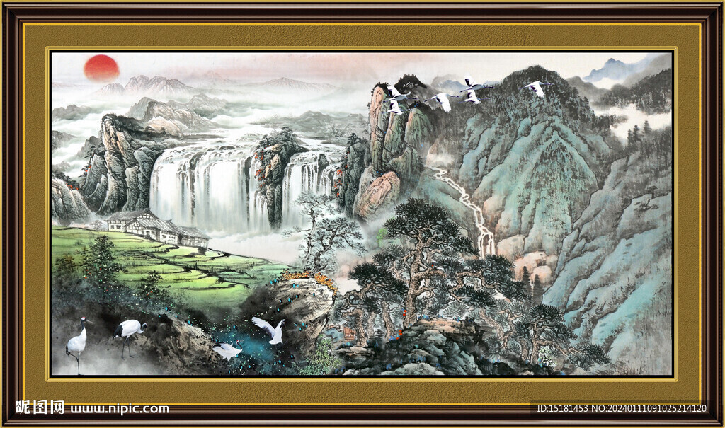 装饰山水画 