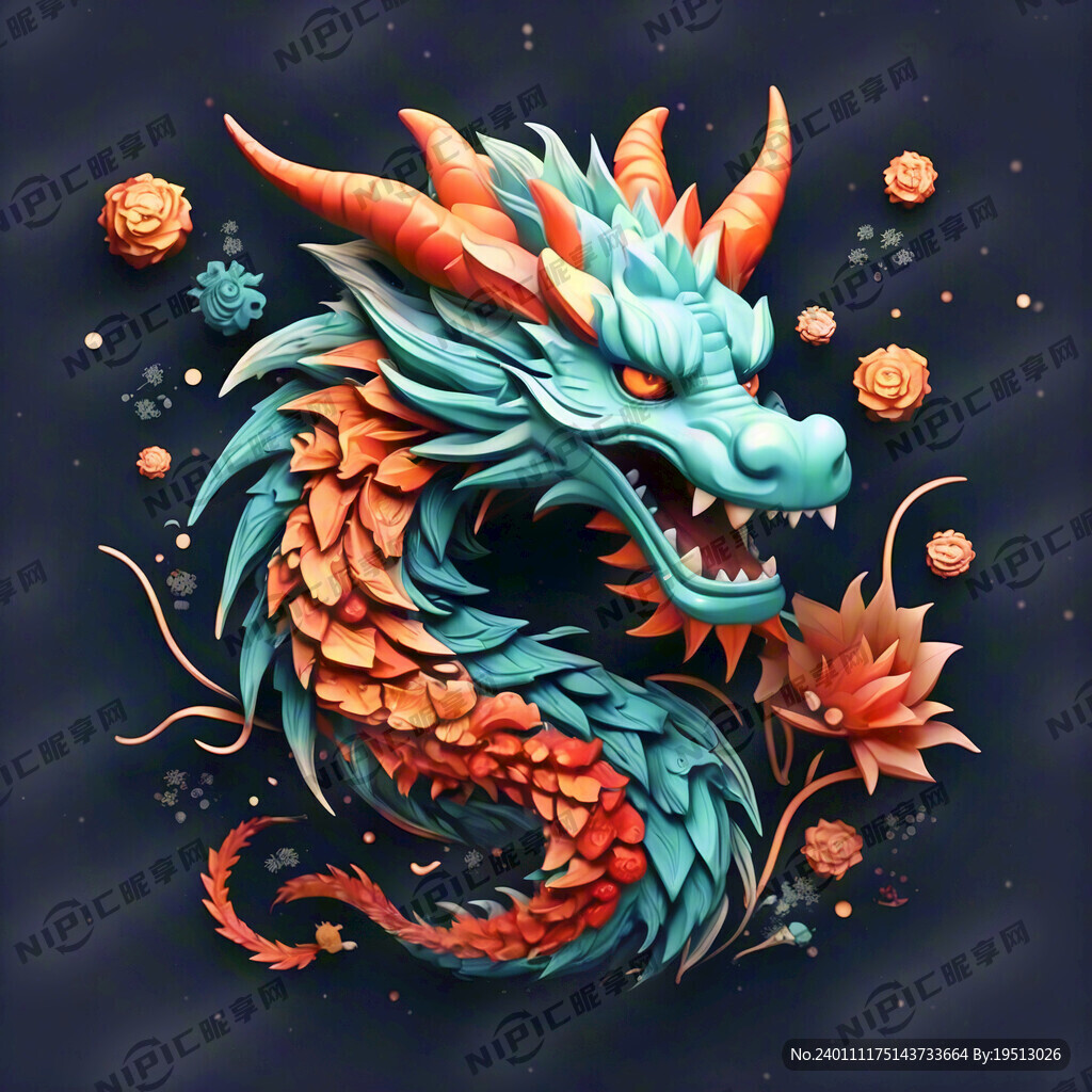 简约龙年海报 卡通创意型