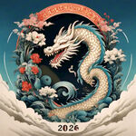 2024年龙年中国风国潮大气插画海报