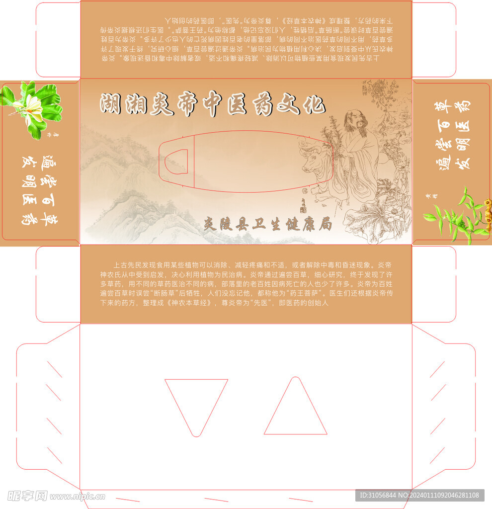 中医纸巾盒展开图
