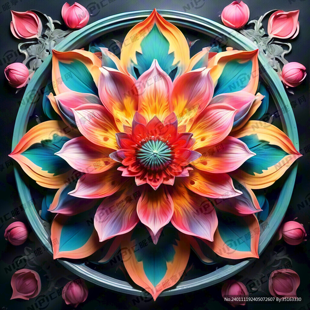 彩色莲花万花筒