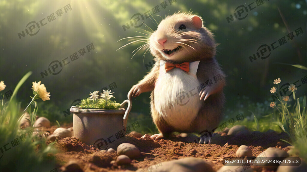 鼹鼠先生 种田 插画 原野
