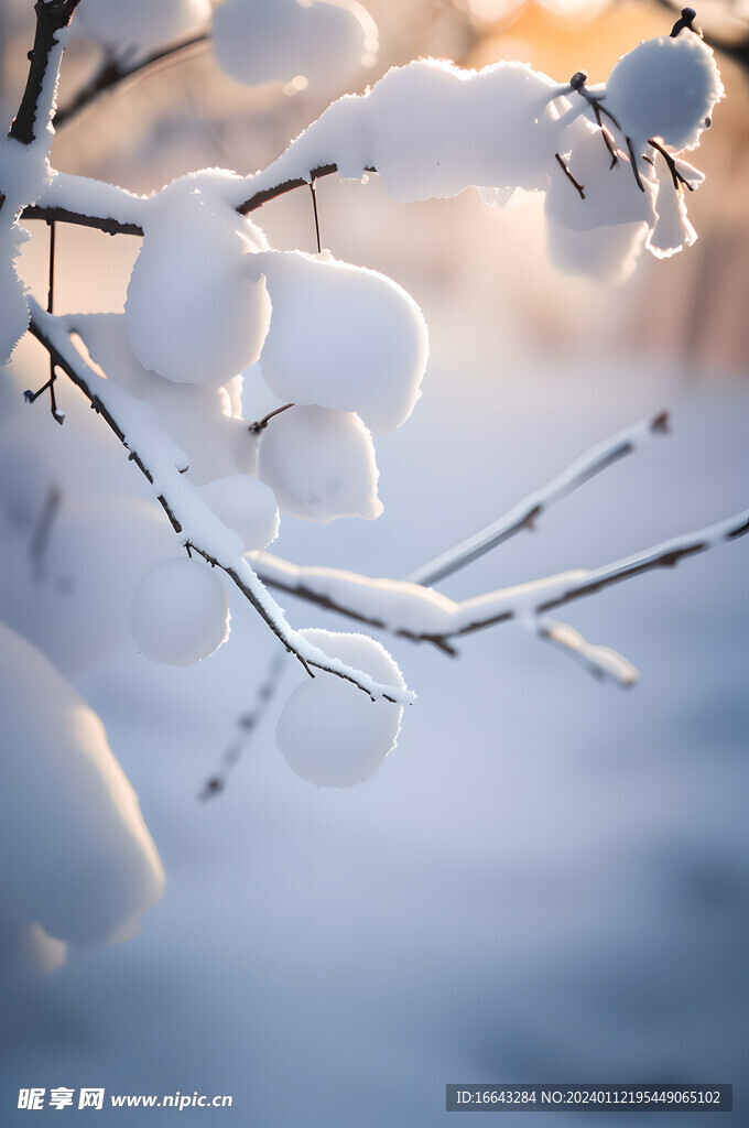 雪地里枯枝