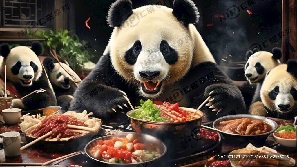 大熊猫在成都吃火锅