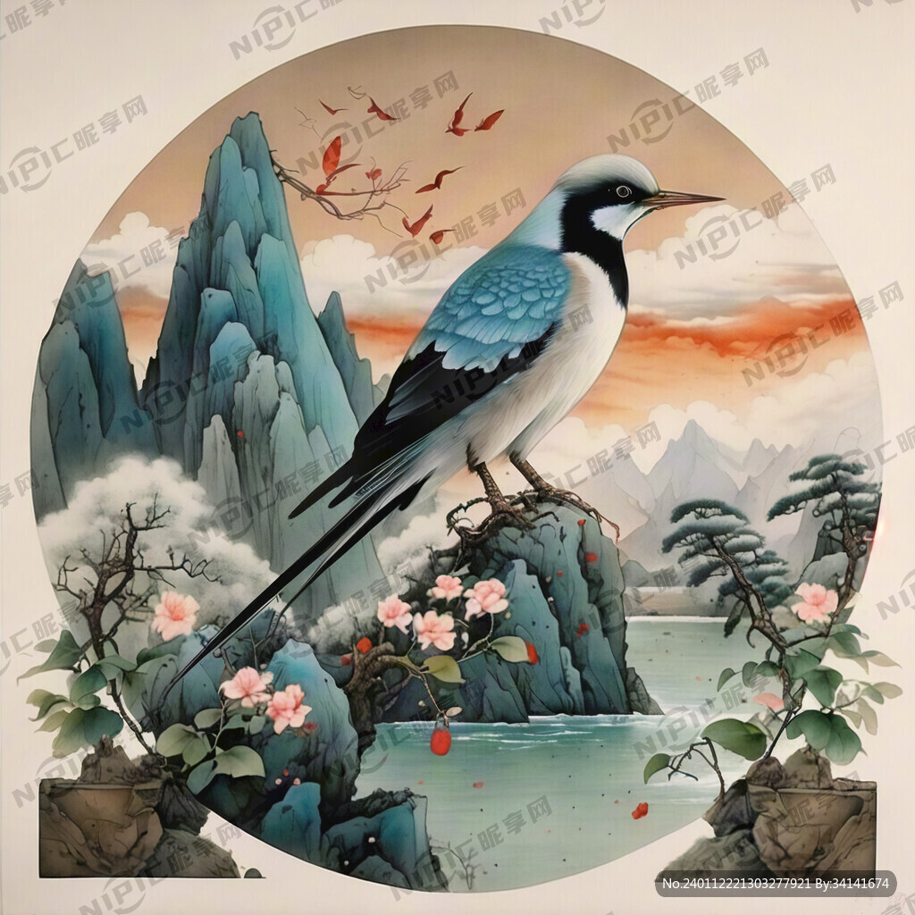 山谷 中国风 中国画 山水