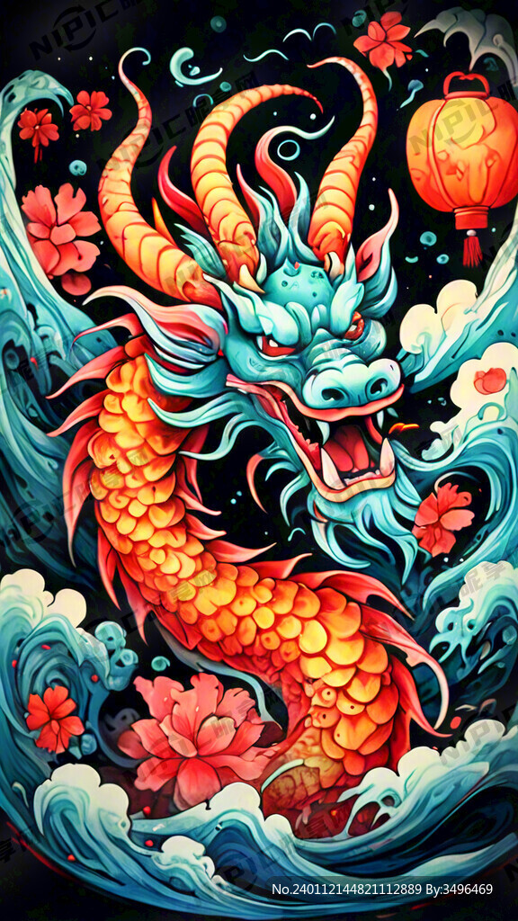 新年国潮过年新春除夕中国风插画