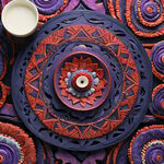 紫苒色带一点红色的具有藏族特色的直播背景布