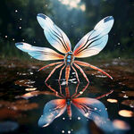 蜻蜓    水纹   从水中升起   梦幻