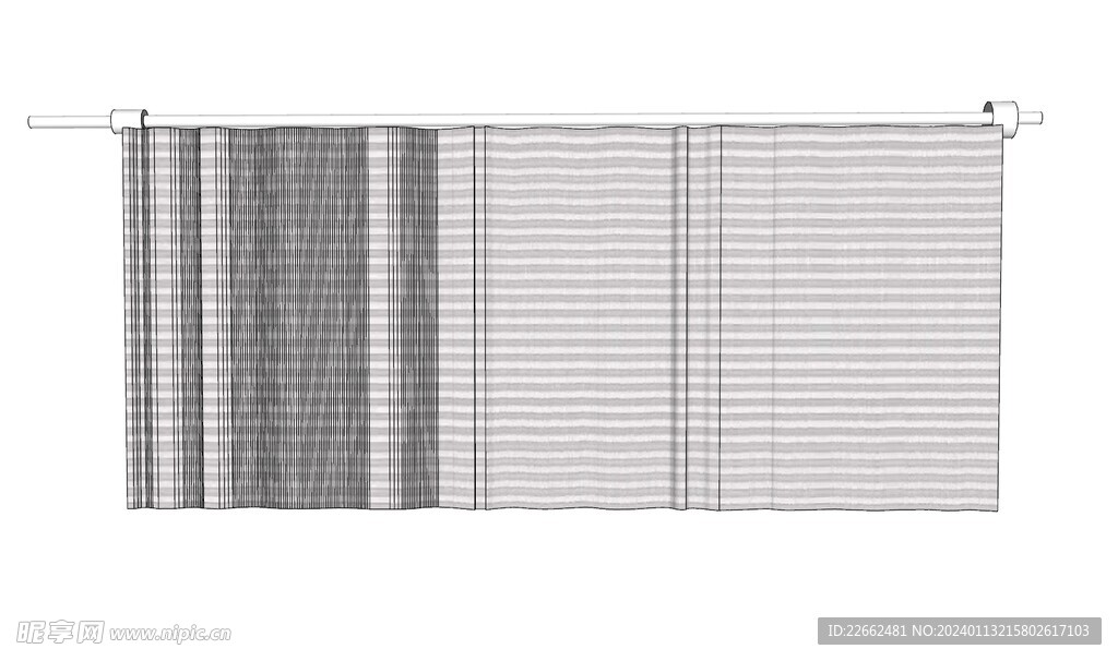 窗帘百叶窗SU 3d模型 