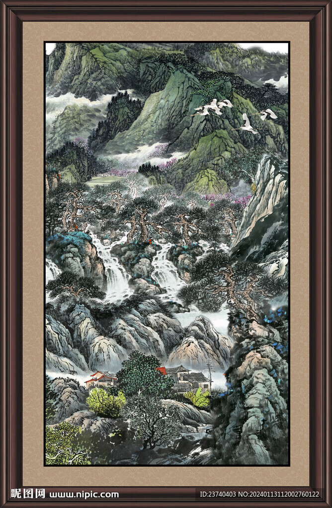装饰山水画 