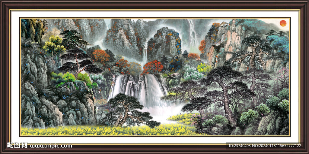 山水画风景 