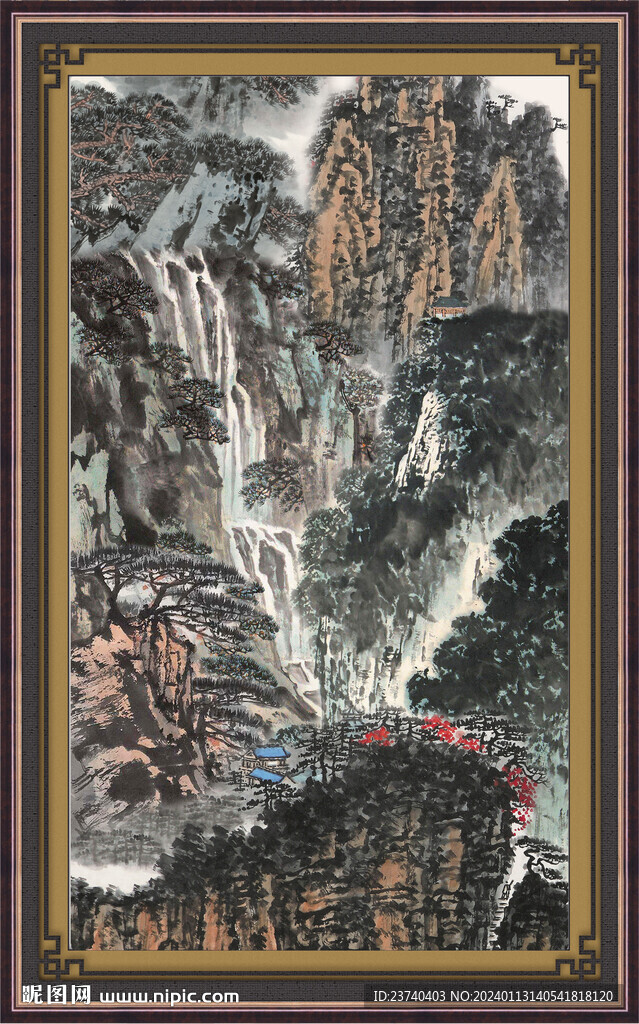 中堂山水画 