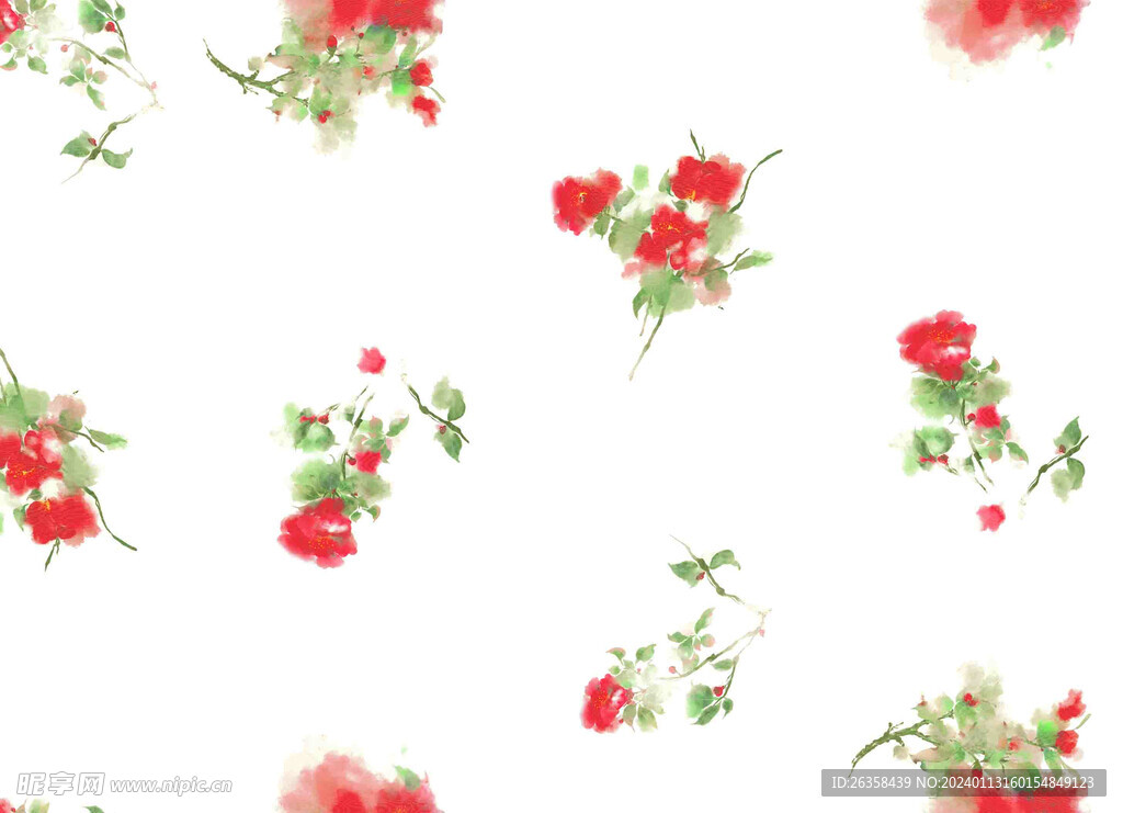 水彩花