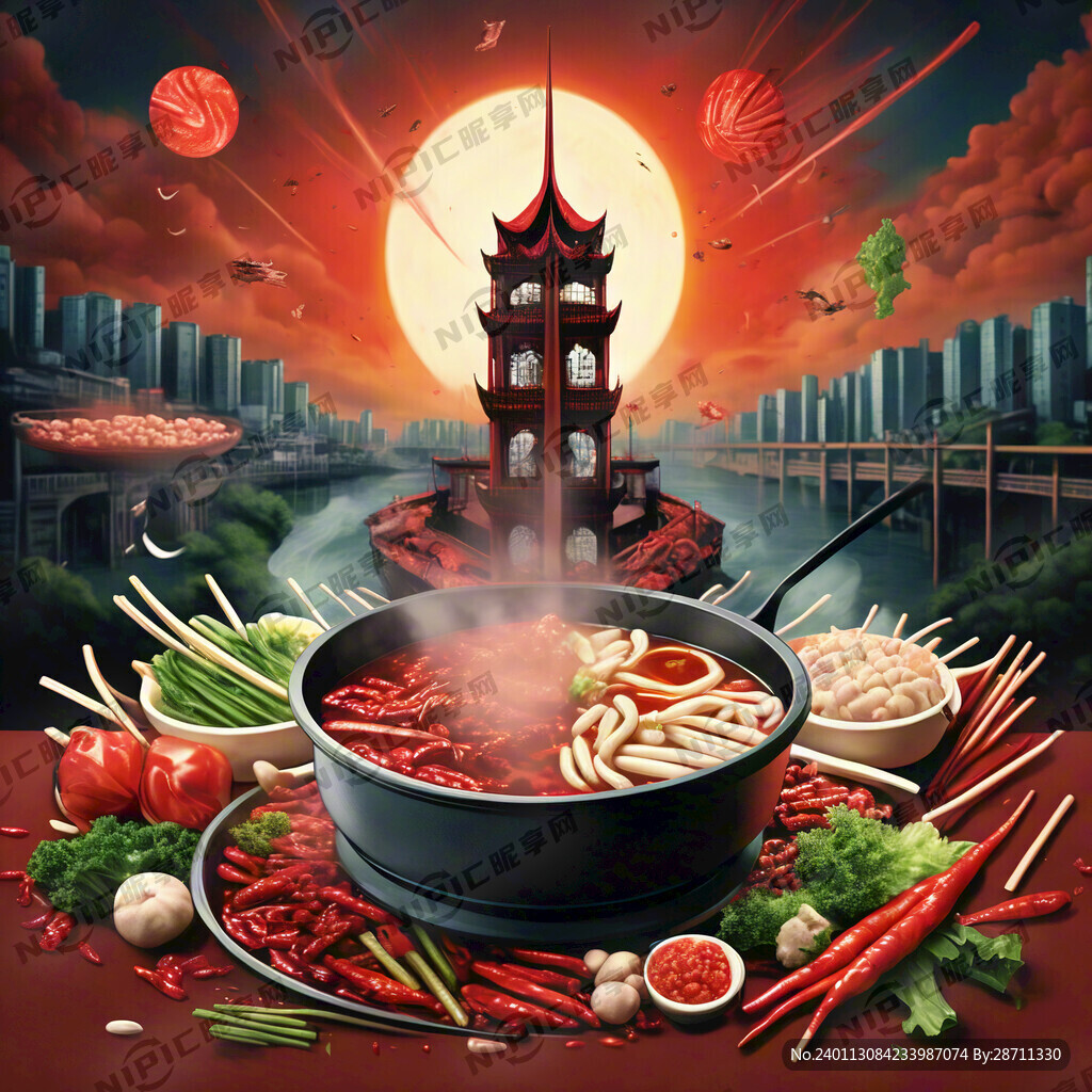 重庆火锅插画