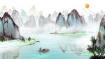 中国风山水背景