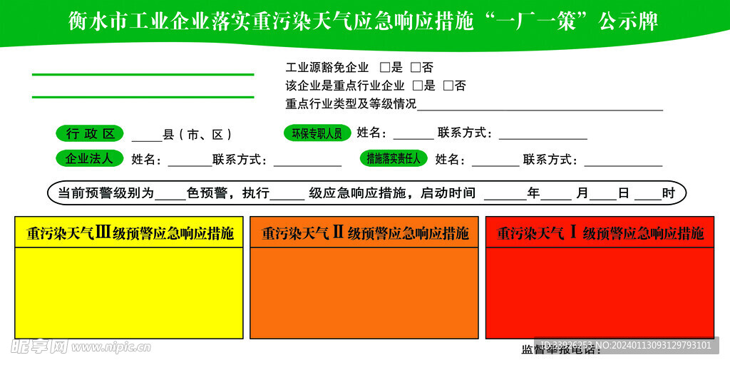 一厂一策公示牌