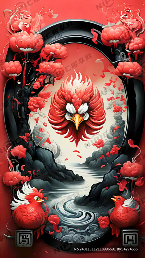 中国风鸡祥如意 红包画面