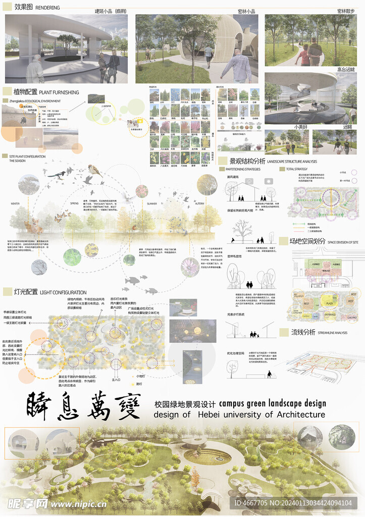 竞赛风园林景观设计展板