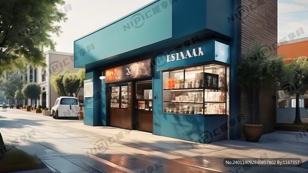 城市中心 商铺门头 现代风