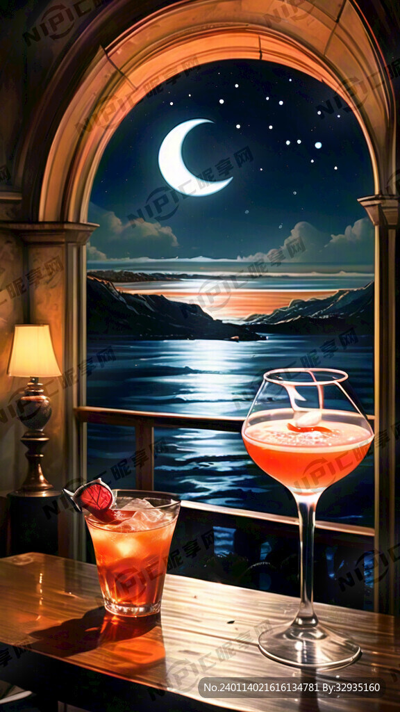 海景 鸡尾酒 夜晚