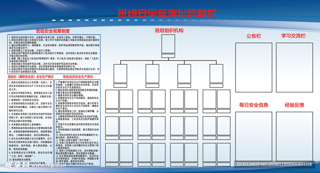 班组安全标准化信息栏