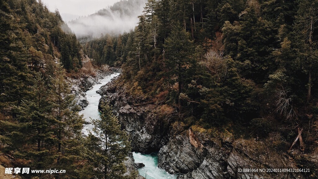山涧溪水图片