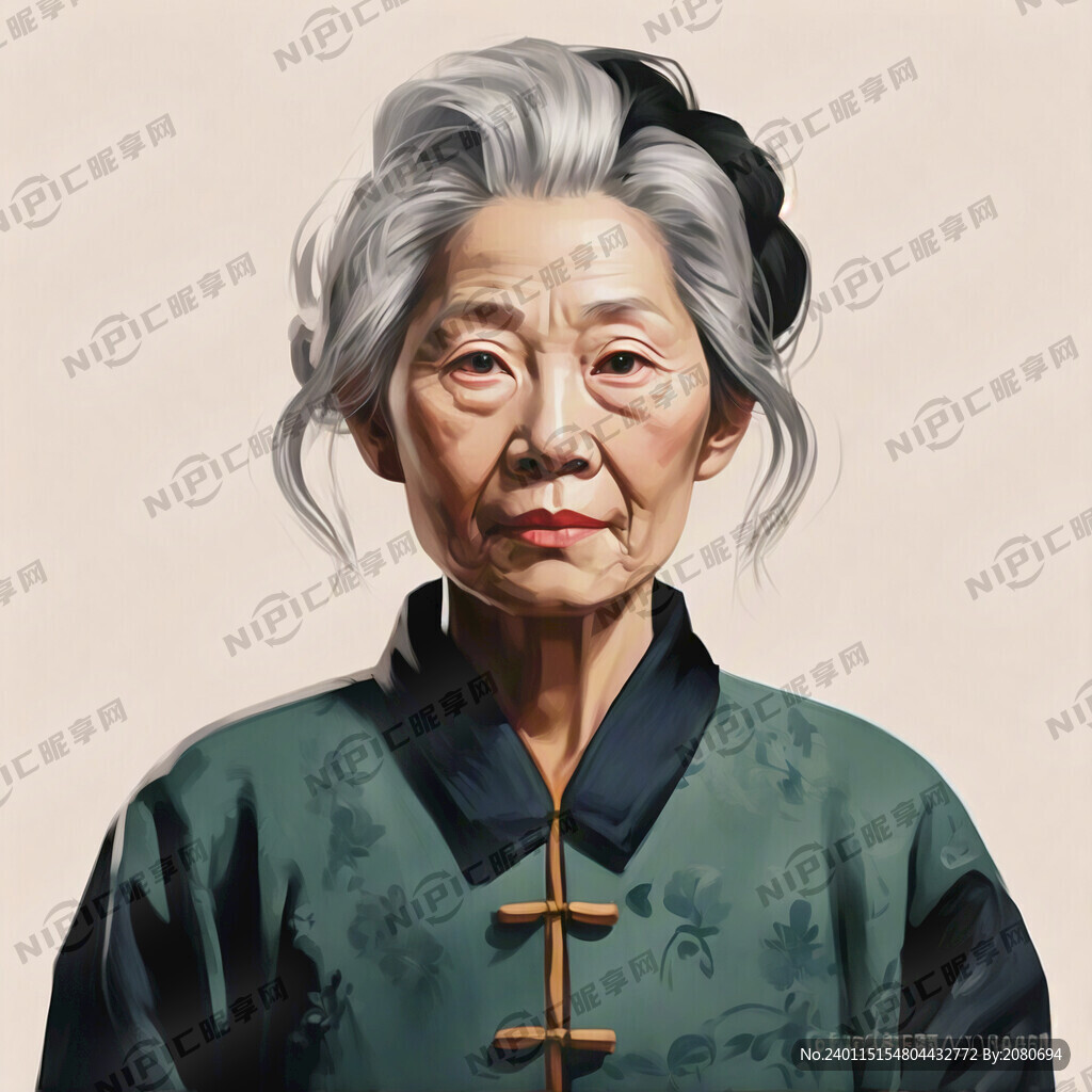 老奶奶简笔平面头像