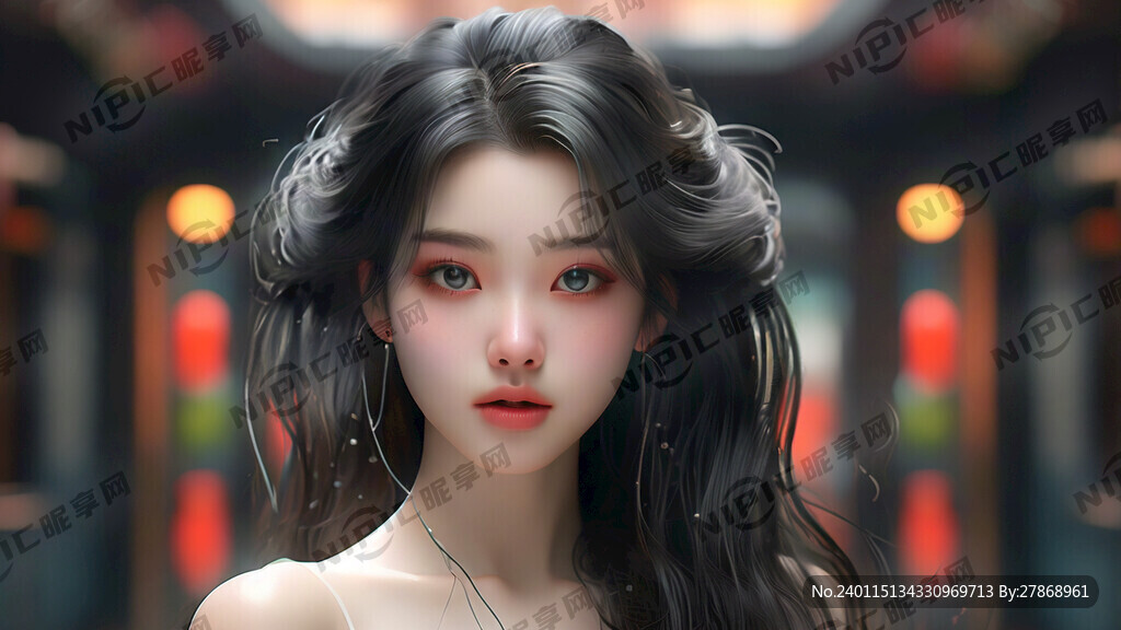 个性少女 唯美 面容精致 3D