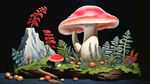 山珍蘑菇插画