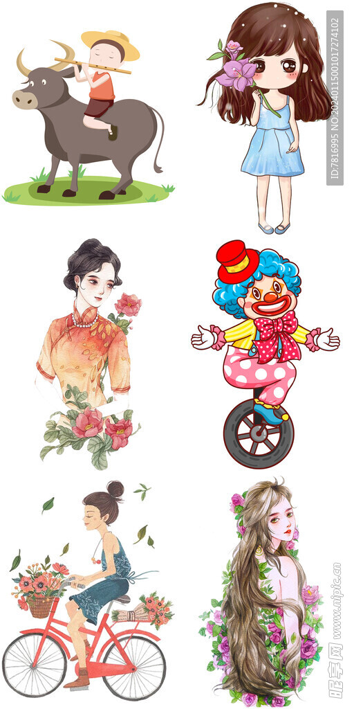 女性插画人物