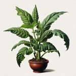茄科烟草植物 一颗烟草植物 烟叶种植 无花朵 白色背景
