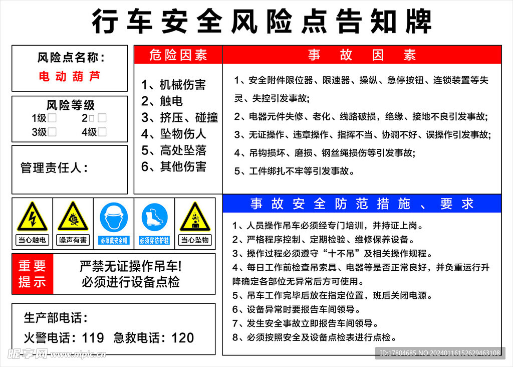 行车安全风险点告知牌