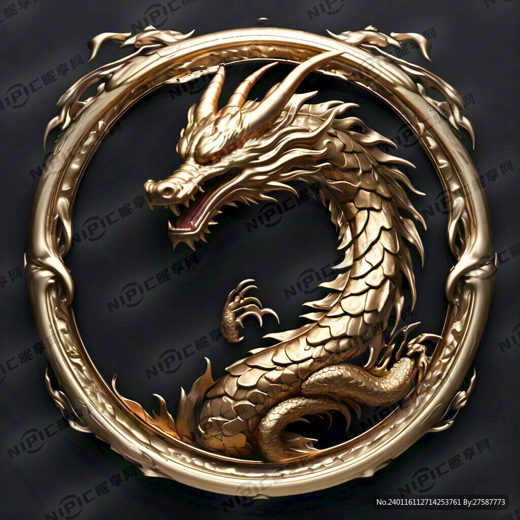 金色   花纹边框 龙