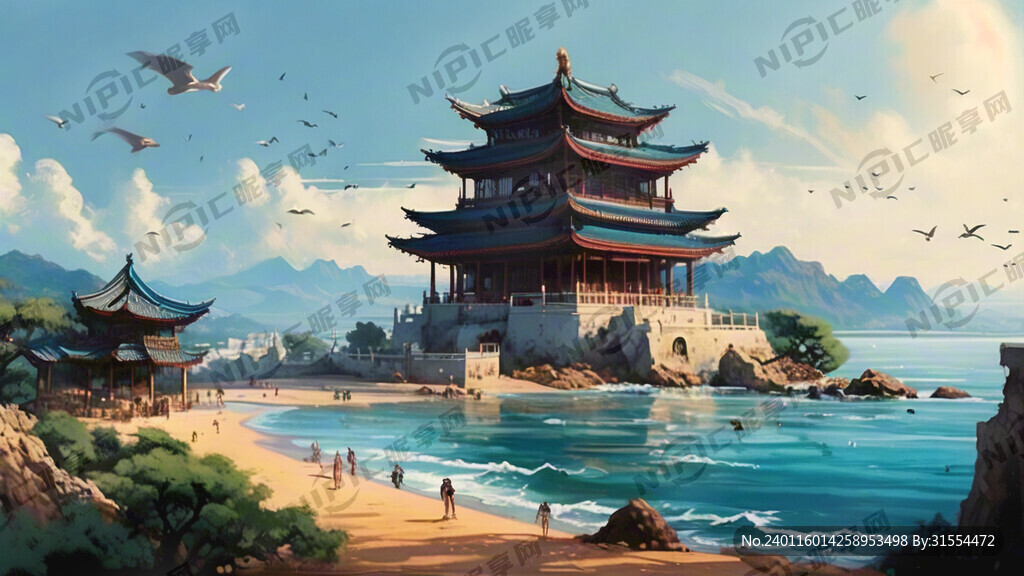 眺望远方 蓝色大海