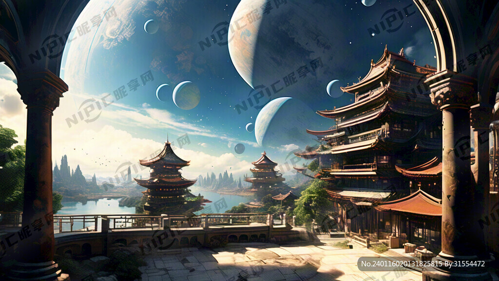 广角视线 远处星球 