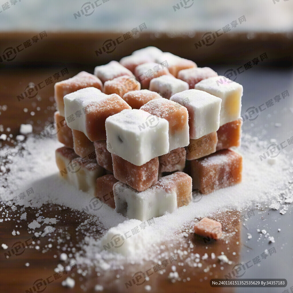 可食用的正方形糖果