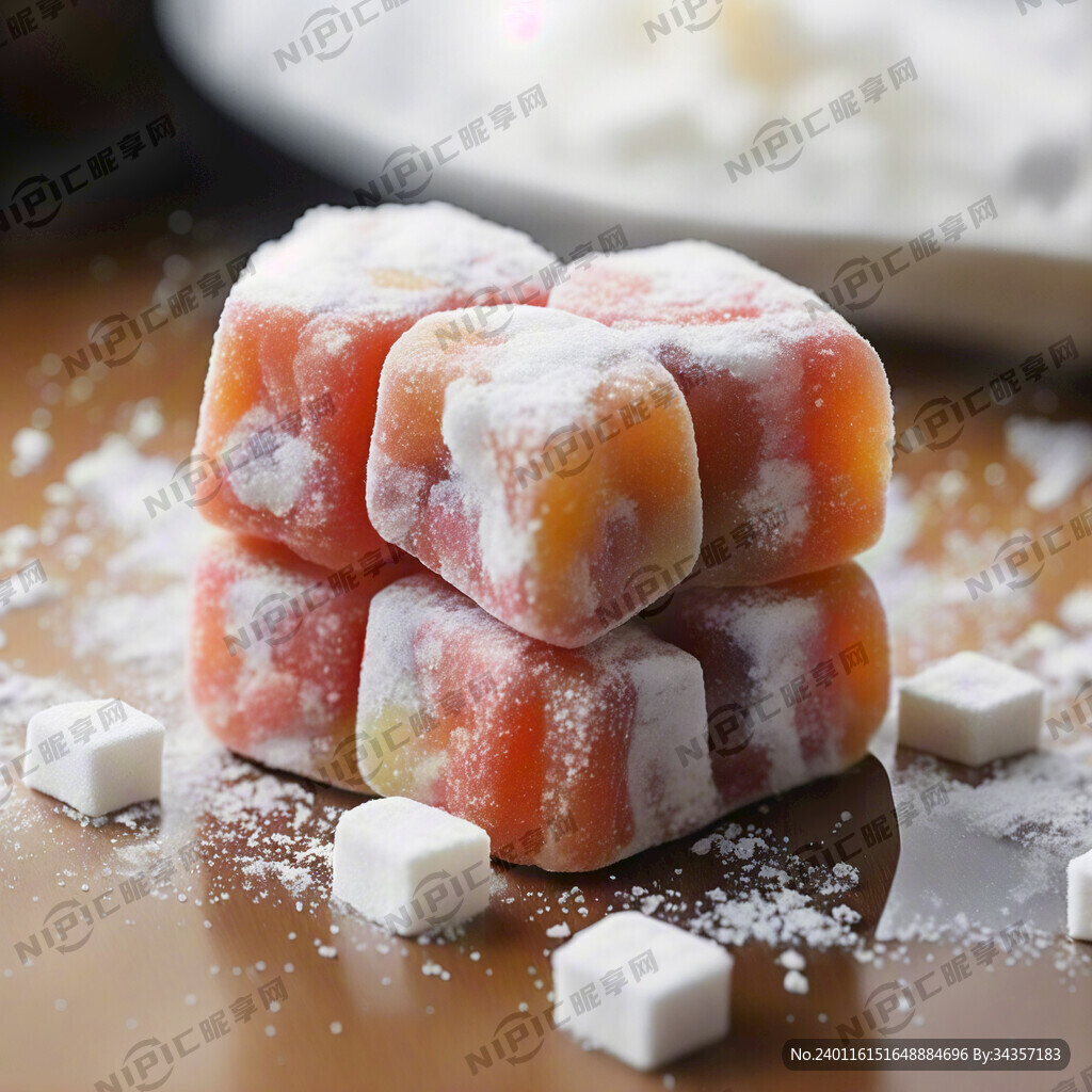 可食用的正方形糖果