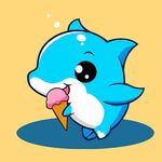 吃冰激凌的海豚