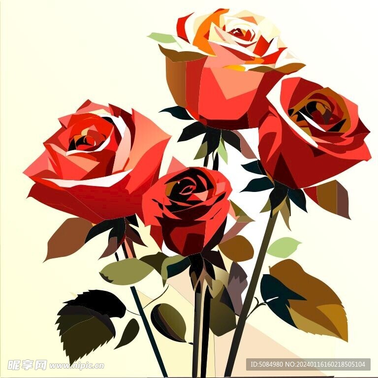 玫瑰插画