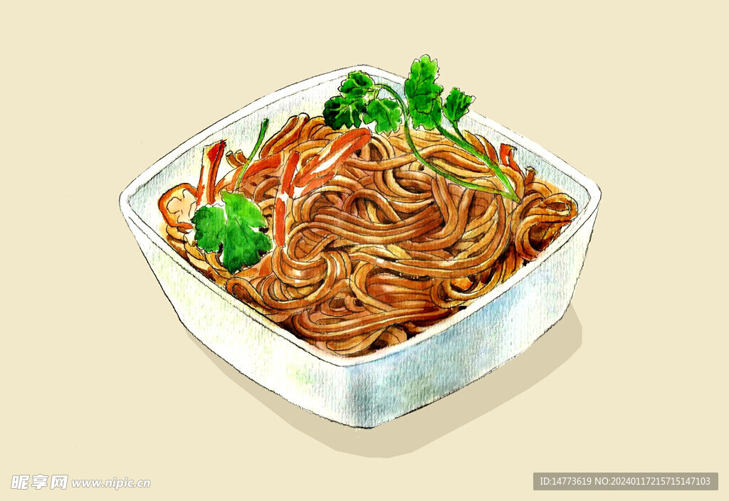 插画拌面