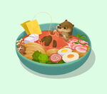 插画美食关东煮