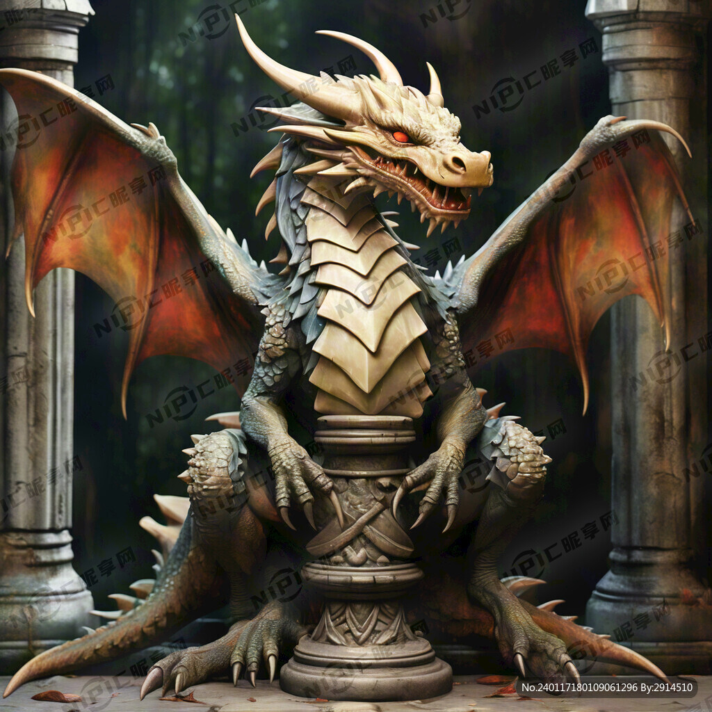 龙 靠在立柱边上