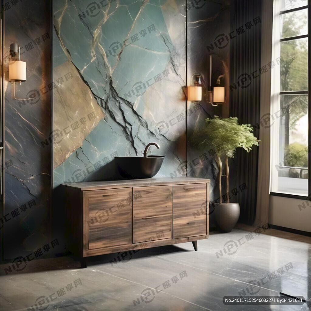 柜子 大理石台面 右侧放水槽