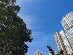 午后城市晴朗的天空
