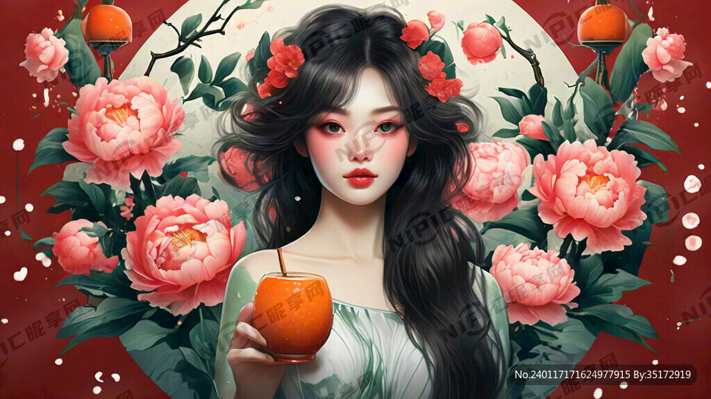 沃柑 爆汁 中国风 新春 插画